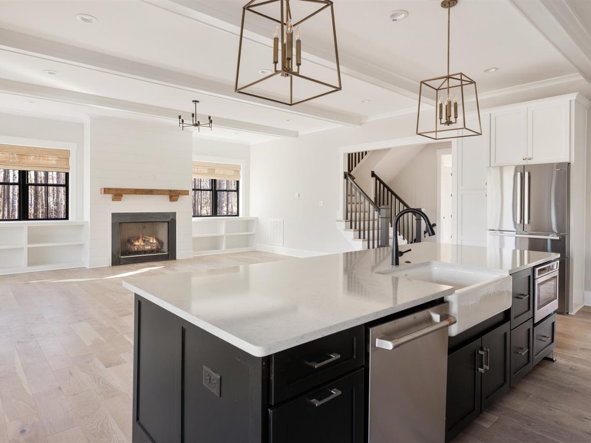 Completed kitchen cabinetry
