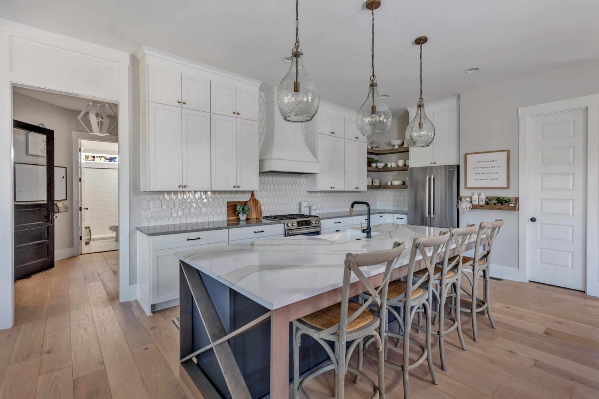 Another view of the white shaker kitchen